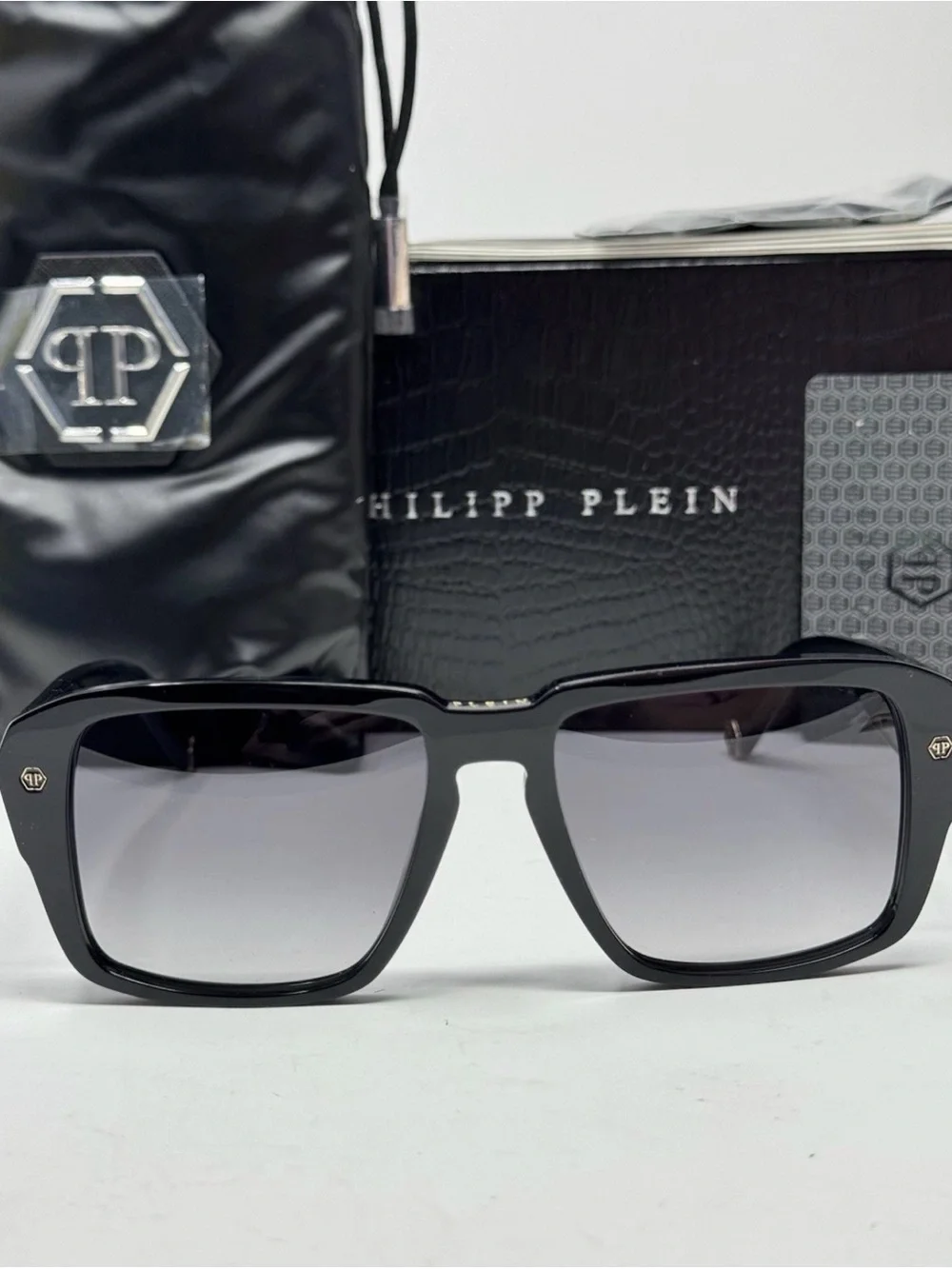 NEW Philipp Plein SPP81 Hexagon Men’s Black Sunglasses 55/17/145 AUTHENTIC $560